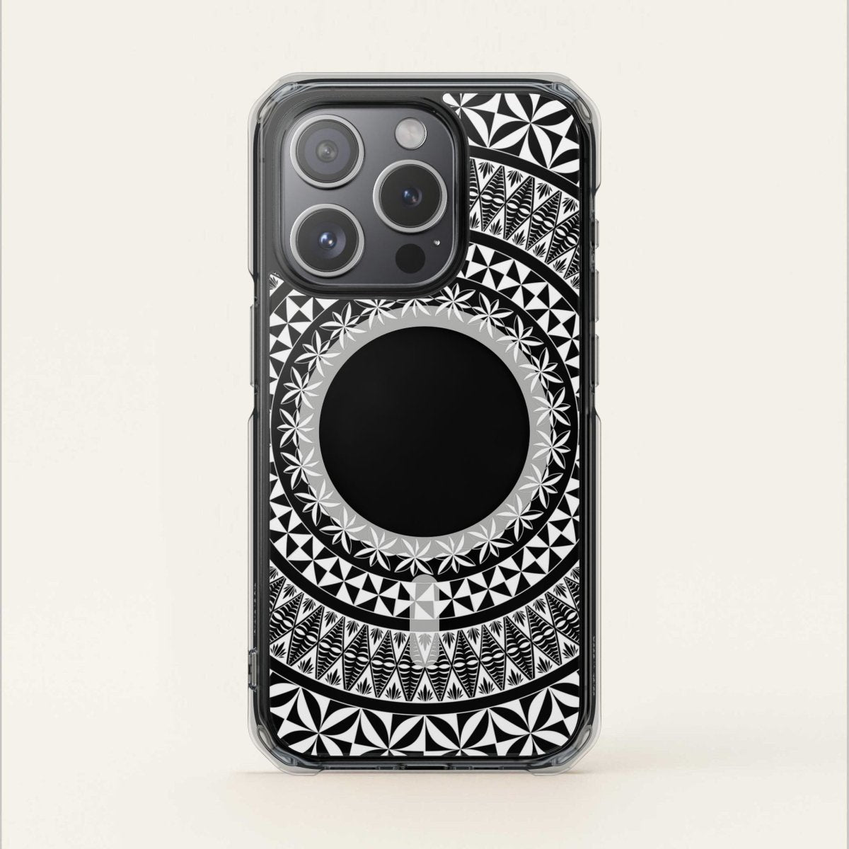 PasifikaOne MagSafe clear case for iPhone 16, featuring Tongan design, transparent protective phone cover, compatible with AU/NZ/USA.