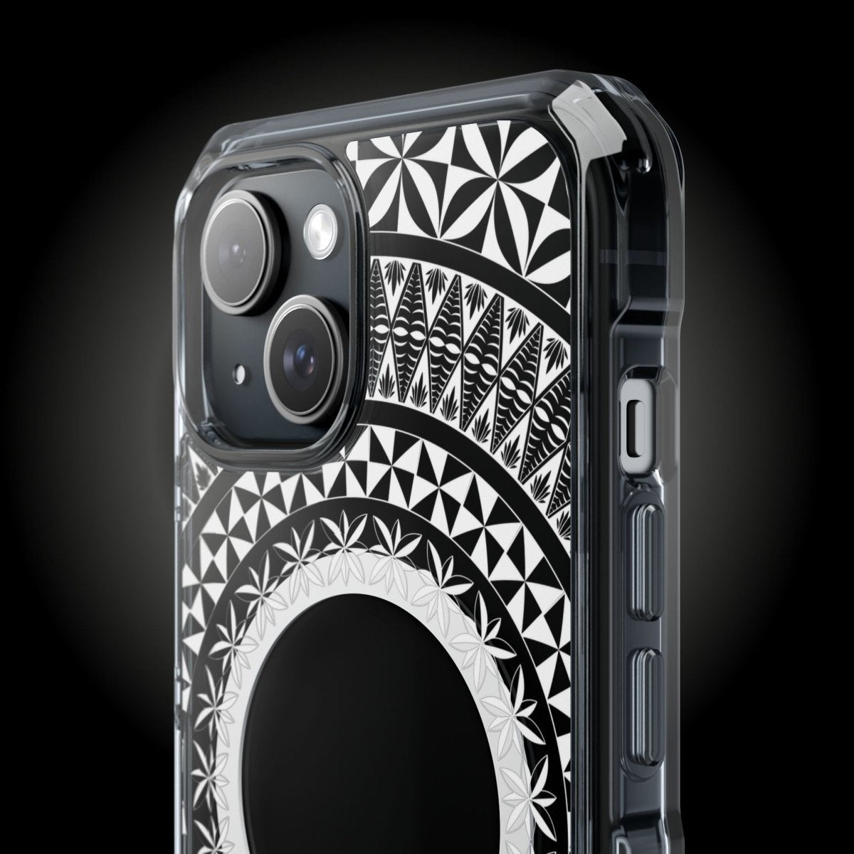 PasifikaOne MagSafe clear case for iPhone 16, Tongan design, transparent protective phone case for AU, NZ, and USA.