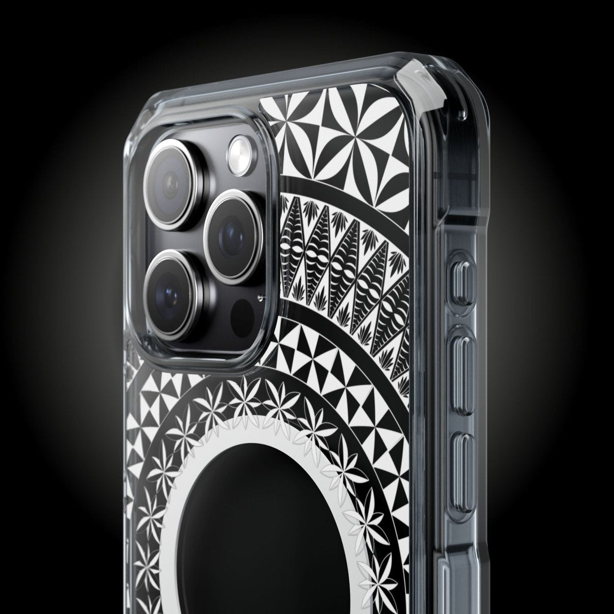 PasifikaOne MagSafe clear case for iPhone 16, featuring Tongan design, transparent protective cover for AU, NZ, and US markets.