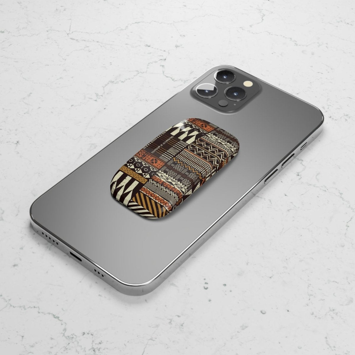 Glossy white Apia Grip Stand accessory, designed for phones, with a sleek, compact design suitable for AU, NZ, and USA.