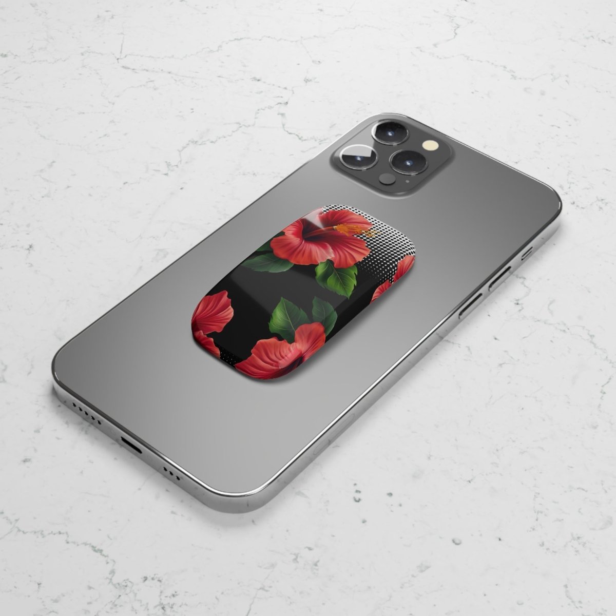 Glossy white Aute Grip Stand accessory for AU/NZ/USA, designed to hold and stabilize smartphones.