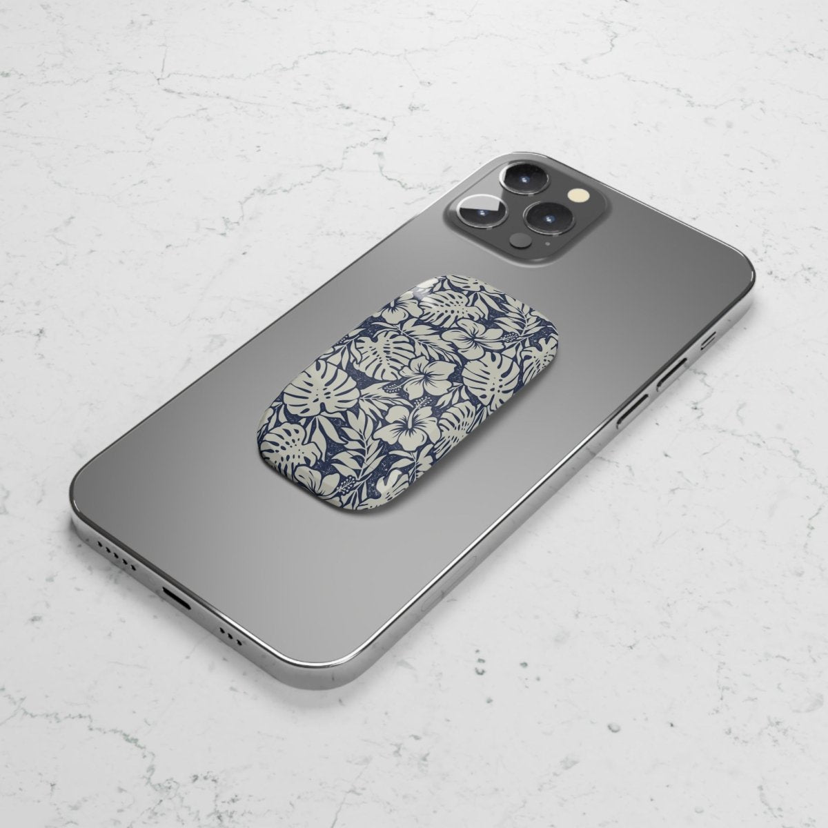 Glossy white Falefa phone grip stand accessory, compatible with AU, NZ, and USA devices.
