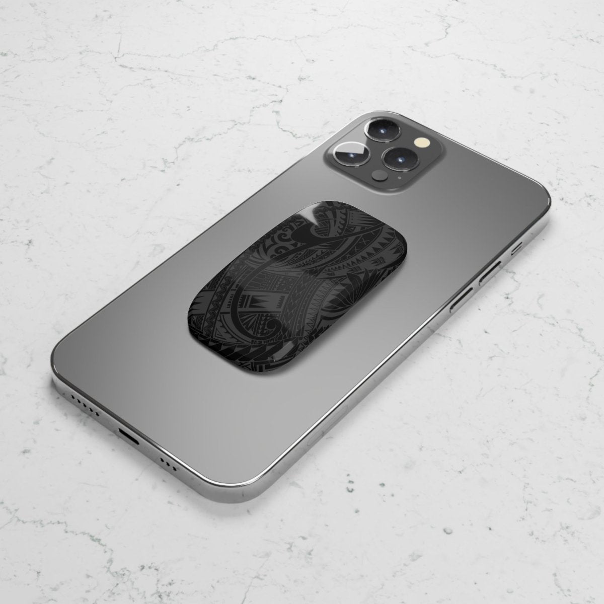 Glossy white Warrior Grip Stand accessory, designed for AU, NZ, and USA phone models, features a sturdy grip design.