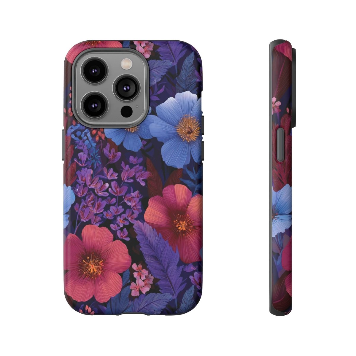 Lavender Tropics iPhone Tough Phone Case for iPhone 17, glossy finish, durable protective cover showing tropical design.