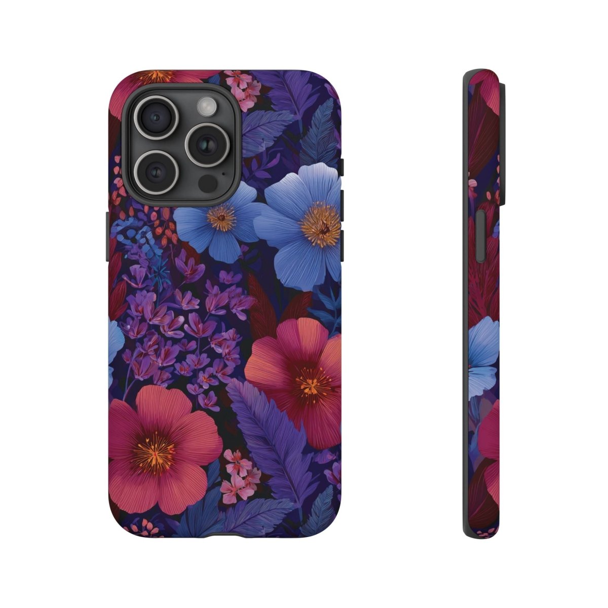 Lavender Tropics iPhone tough phone case by Printify for iPhone 17, glossy finish, durable protective cover with tropical design.