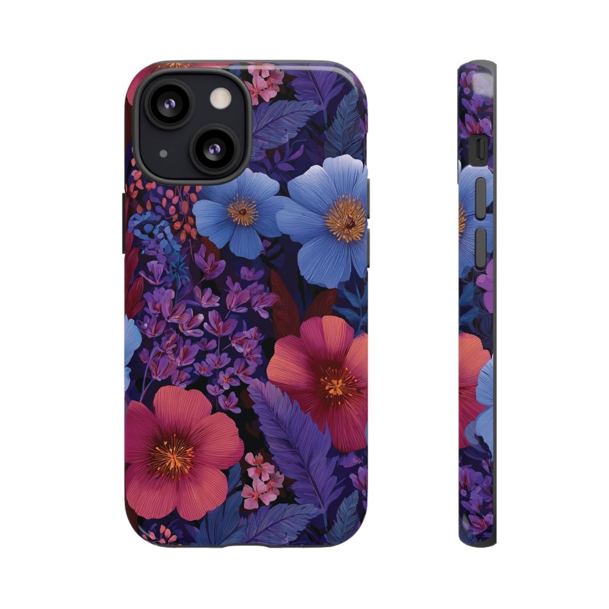 Lavender Tropics tough phone case for iPhone 17 by Printify, glossy protective cover with vibrant tropical floral design.