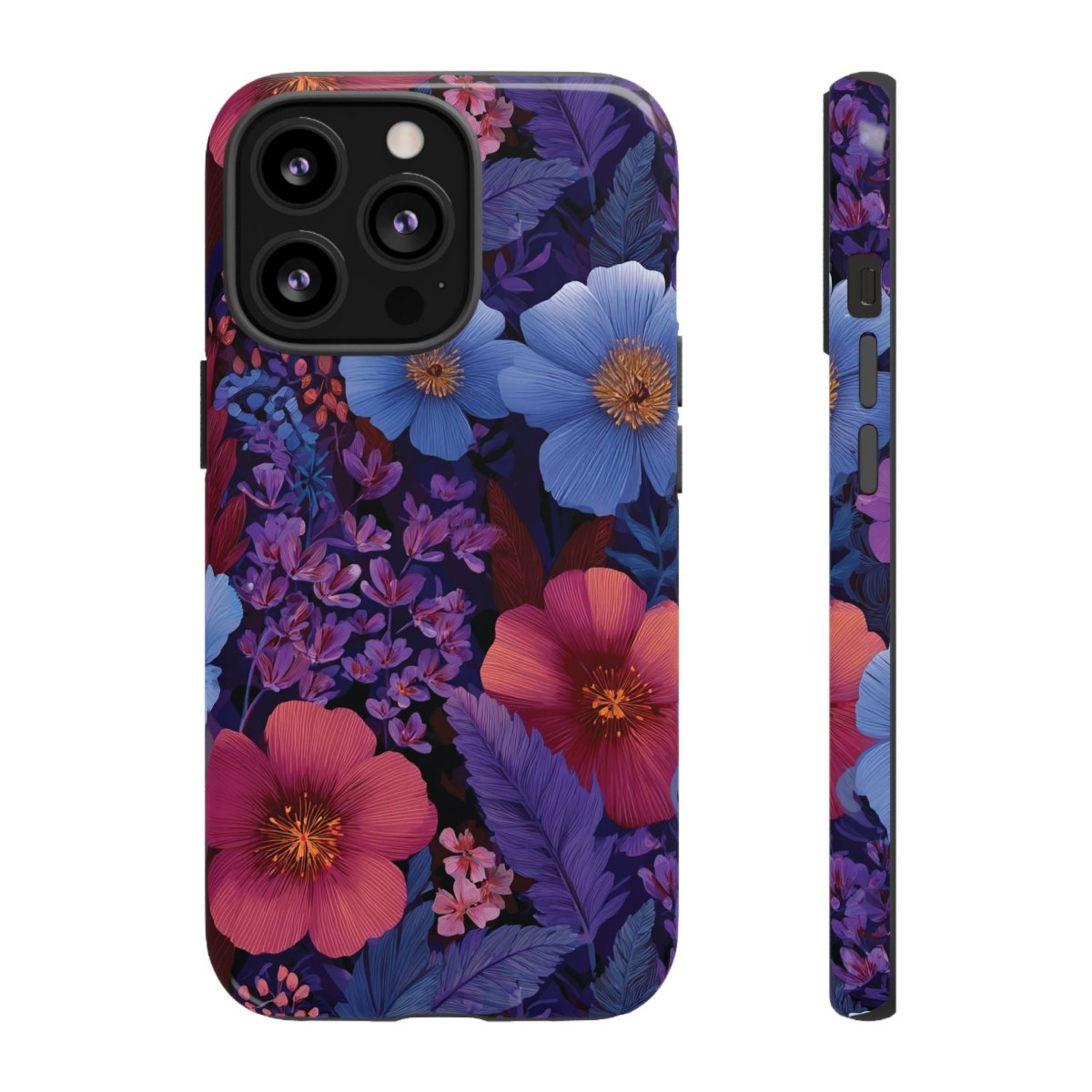 Lavender Tropics tough phone case for iPhone 17, glossy finish, durable protection, by Printify.