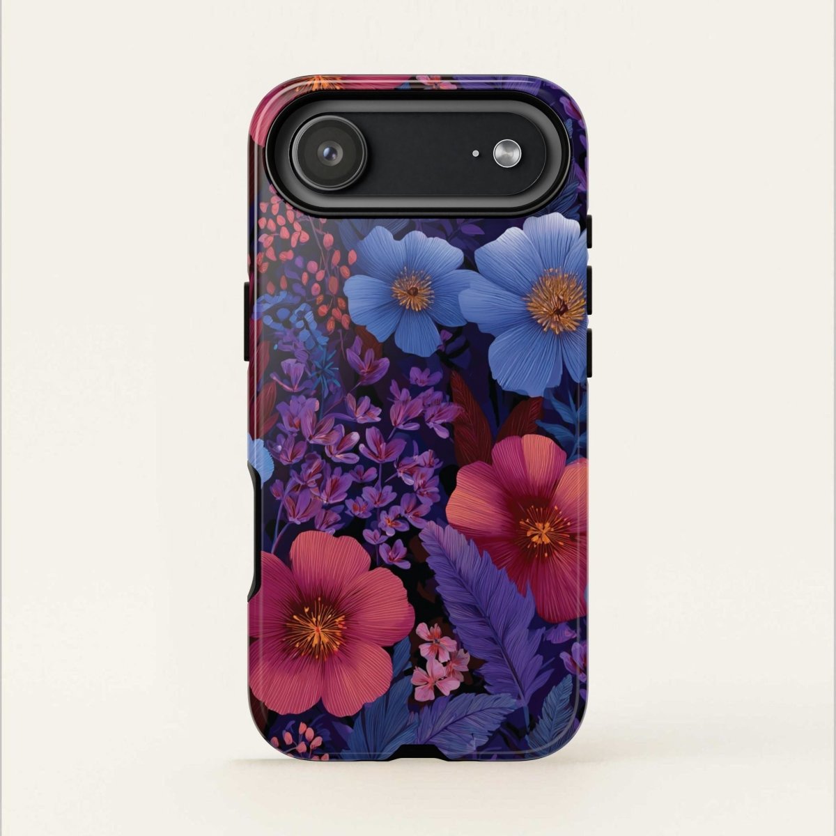Lavender Tropics tough phone case for iPhone 17 by Printify, glossy protective cover with tropical design, suitable for AU, NZ, and USA.