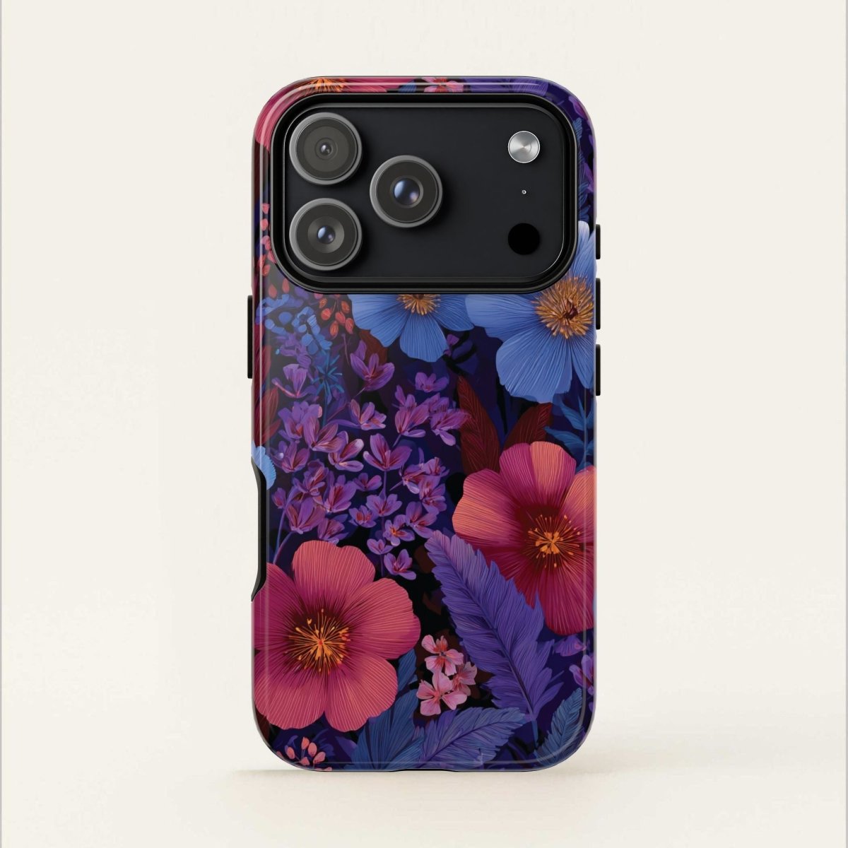 Lavender Tropics iPhone Tough Phone Case by Printify for iPhone 17, glossy finish, durable protective design.