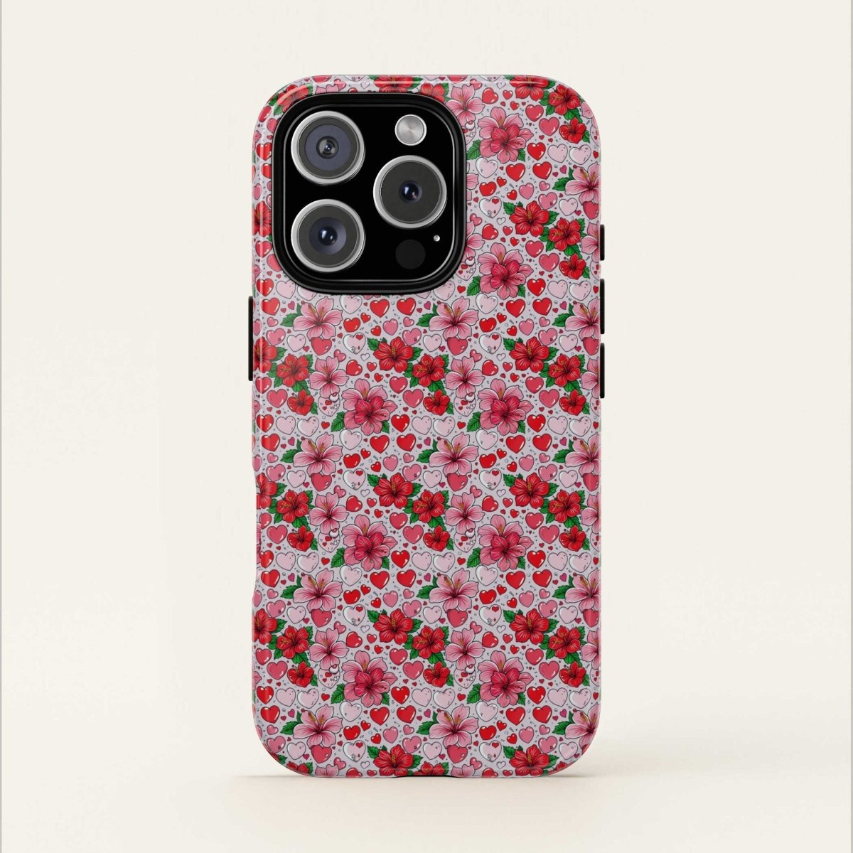 WOYC Tough iPhone 17 case with Love & Aute design, glossy finish, protective rugged cover for iPhone models AU/NZ/USA