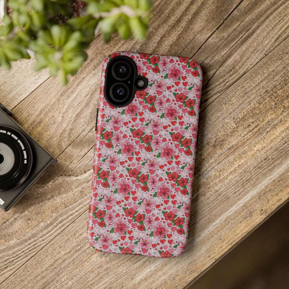 WoYc Love & Aute tough phone case for iPhone 17, glossy durable protective cover in AU/NZ/USA style.