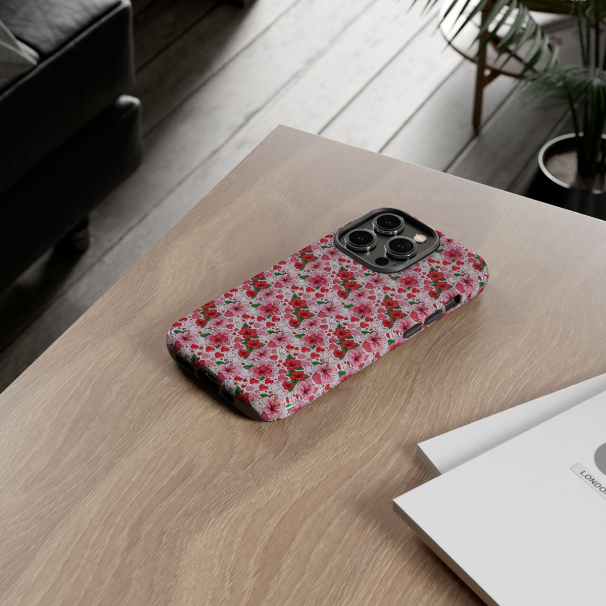 WOYC Love & Aute iPhone 17 tough phone case, glossy protective cover with vibrant design for iPhone models in AU, NZ, and USA.