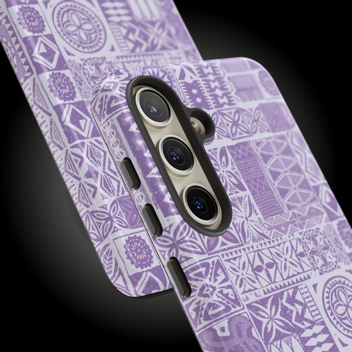Lavender Elei tough phone case for iPhone 17, glossy finish, durable protective cover by Printify for AU, NZ, and USA markets.