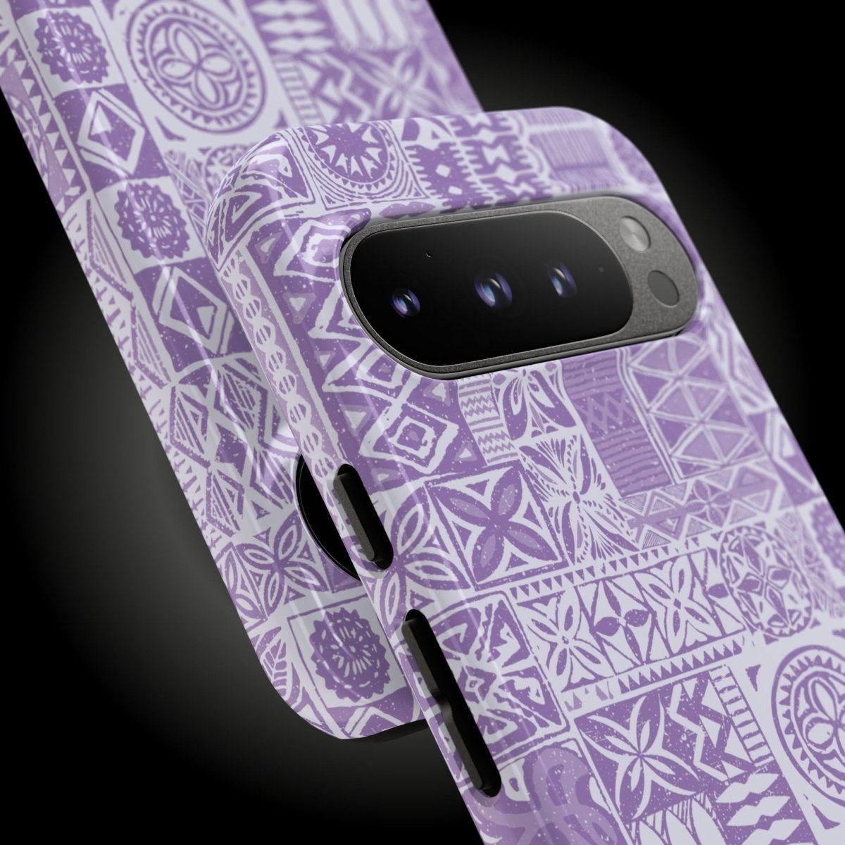 Lavender Elei tough phone case for iPhone 17, glossy finish, durable protective cover by Printify for AU, NZ, and US markets.