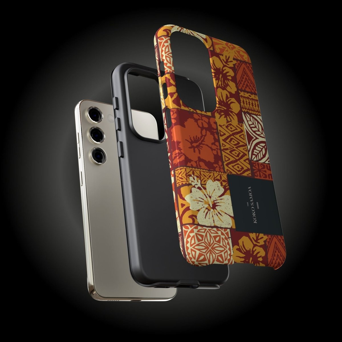 WOYC tough phone case for iPhone 17 featuring Sataoa Sunrise design, glossy finish, suitable for AU, NZ, and USA regions.