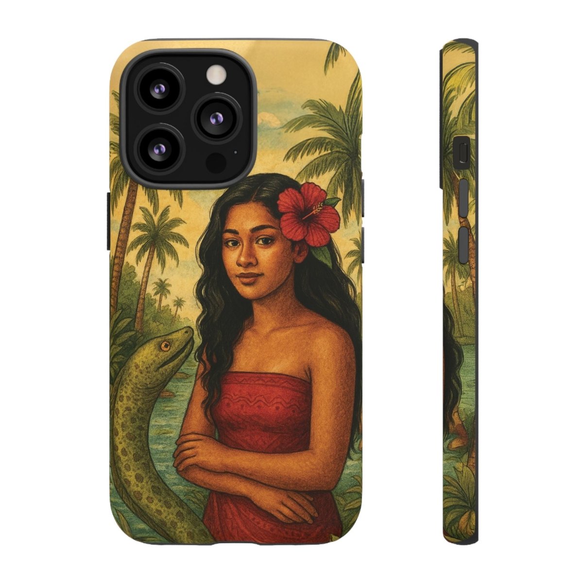Glossy Tough Phone Case featuring Sina & The Eel design for iPhone 17, durable protective cover for AU, NZ, and USA.