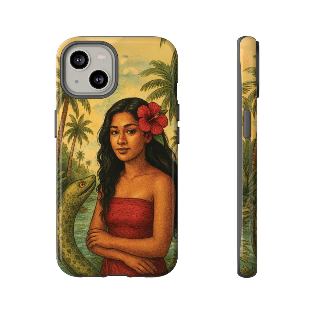 Glossy Tough Phone Case for iPhone 17 featuring Sina & The Eel design, durable protective cover for AU, NZ, and USA markets.