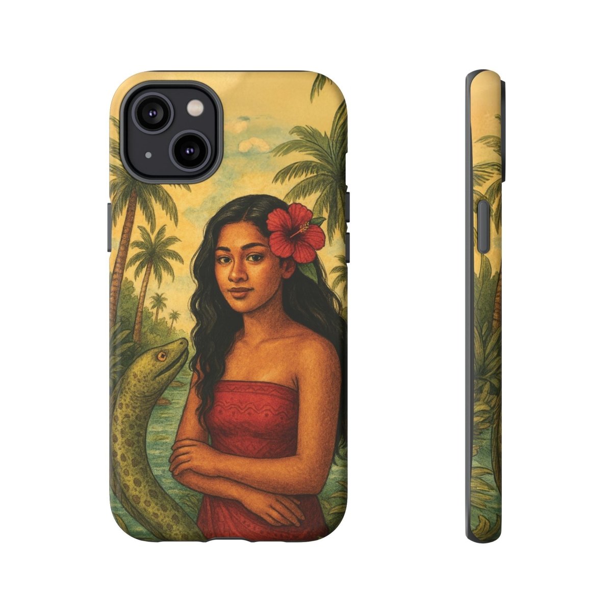 Glossy Tough Phone Case by WOYC featuring Sina & The Eel design for iPhone 17, suitable for AU, NZ, and USA models.