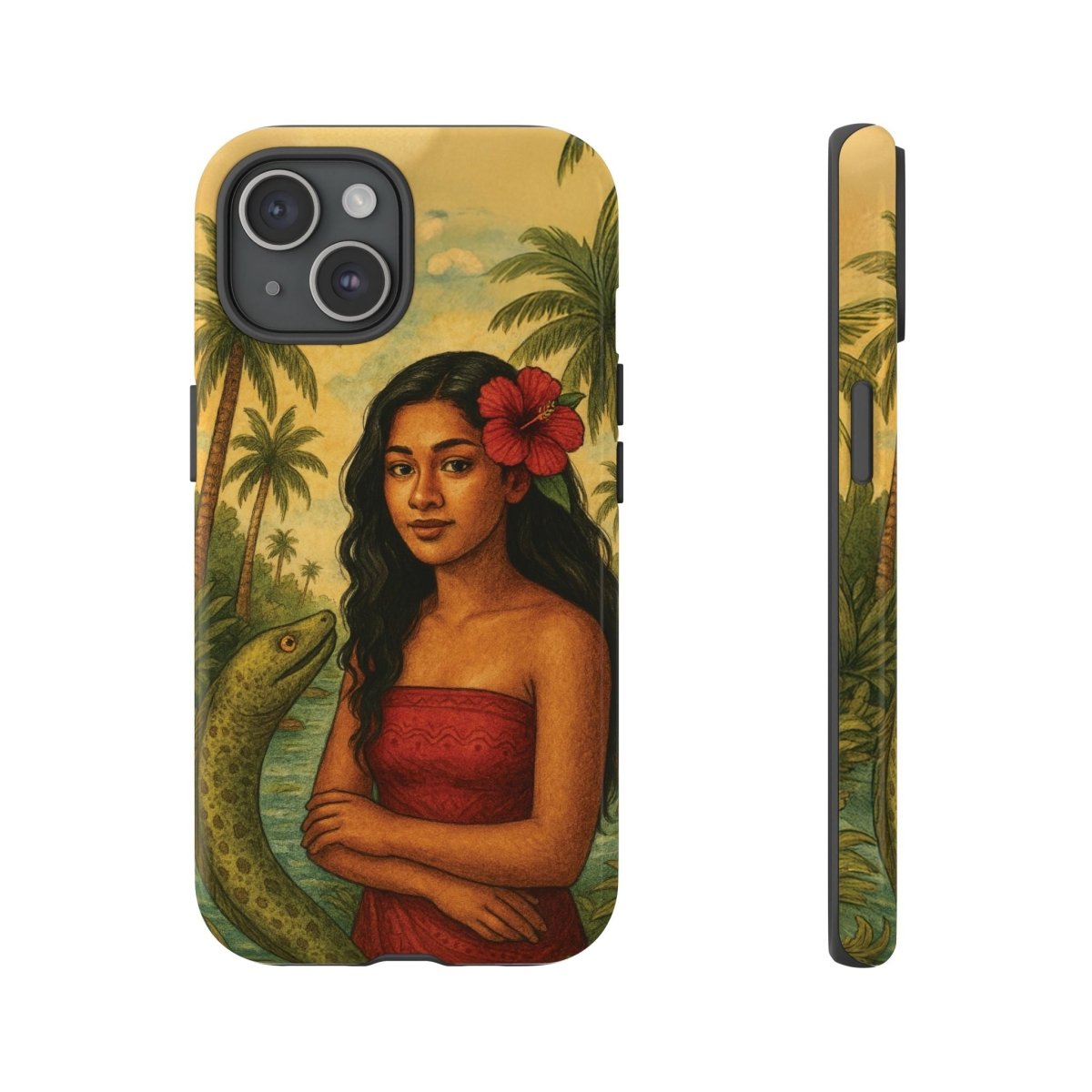 Glossy Tough Phone Case by WOYC featuring Sina & The Eel design for iPhone 17, durable and protective for AU, NZ, and USA markets.