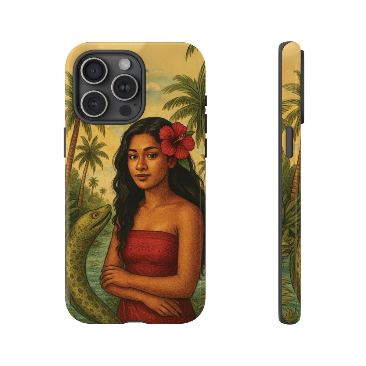 Glossy Tough Phone Case by WOYC featuring Sina & The Eel design for iPhone 17, durable protection for AU, NZ, and USA.