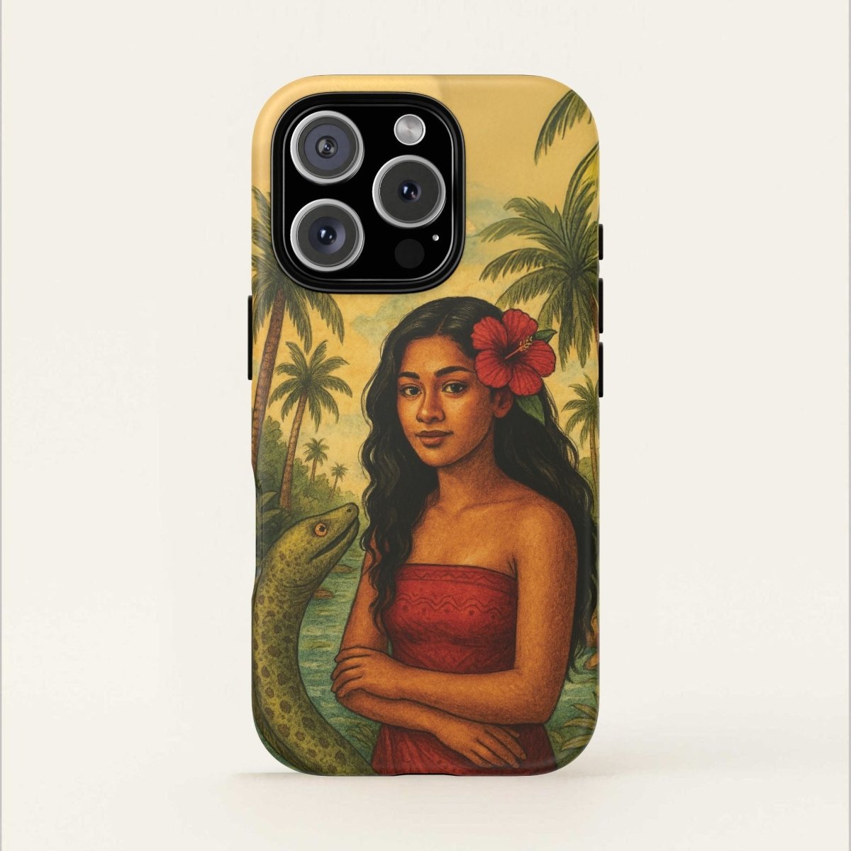 Glossy Tough Phone Case for iPhone 17 by WOYC featuring Sina & The Eel design, provides durable protection for AU, NZ, and USA models.