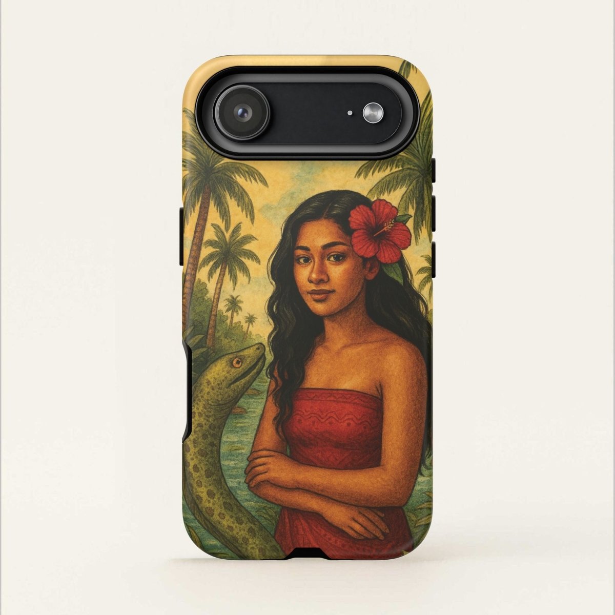 Glossy tough phone case for iPhone 17 by WOYC featuring Sina & The Eel design, durable and protective for AU, NZ, and USA markets.
