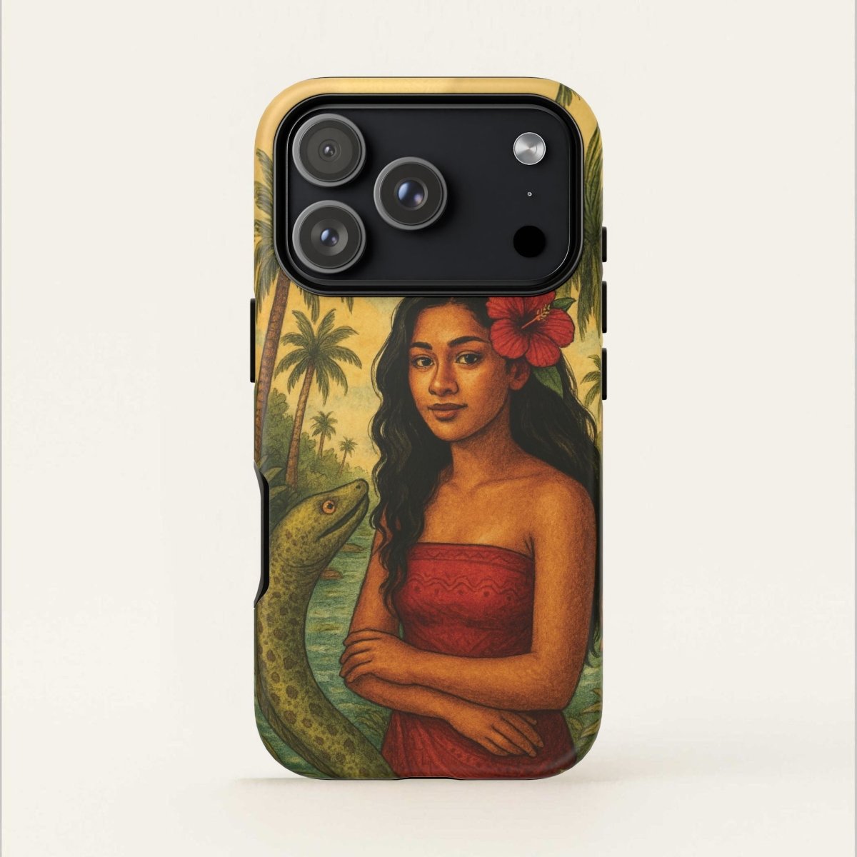 Glossy Tough Phone Case by WOYC featuring Sina & The Eel design for iPhone 17, durable protective cover for AU, NZ, and USA.