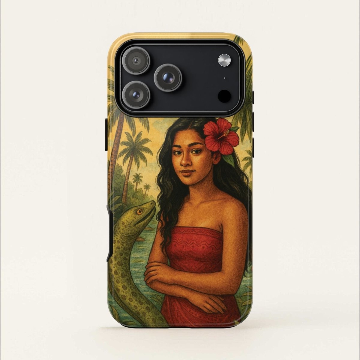 Glossy Tough Phone Case for iPhone 17 by WOYC featuring Sina & The Eel design, durable protective cover for AU, NZ, and USA.