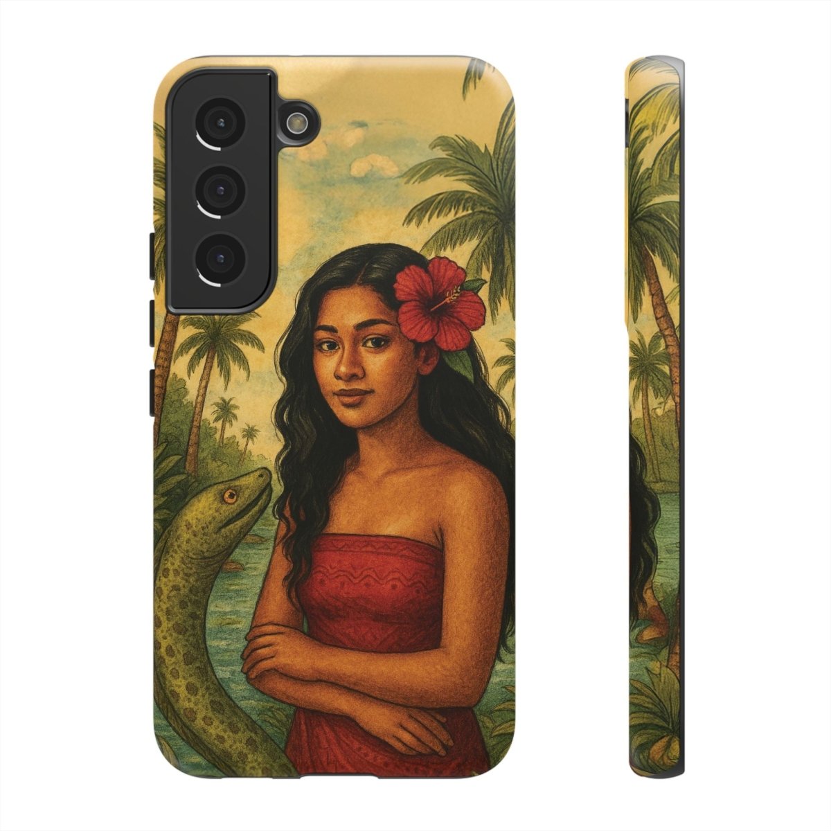 Glossy Tough Phone Case by WOYC featuring Sina & The Eel design for iPhone 17, durable protective cover for AU, NZ, and USA markets.