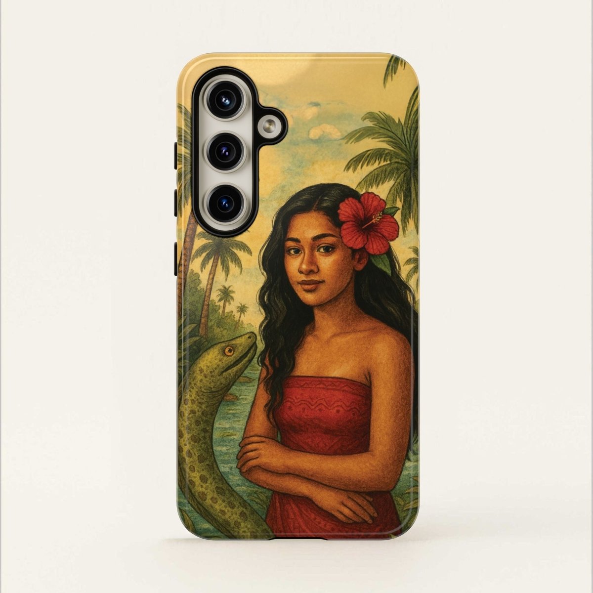 Glossy Tough Phone Case by WOYC featuring Sina & The Eel design for iPhone 17, suitable for AU, NZ, and USA regions.