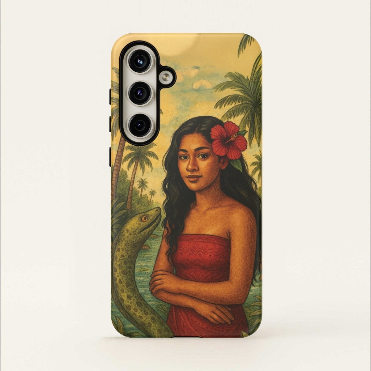 Glossy Tough Phone Case for iPhone 17 by WOYC featuring Sina & The Eel design, durable protection for AU, NZ, and USA markets.