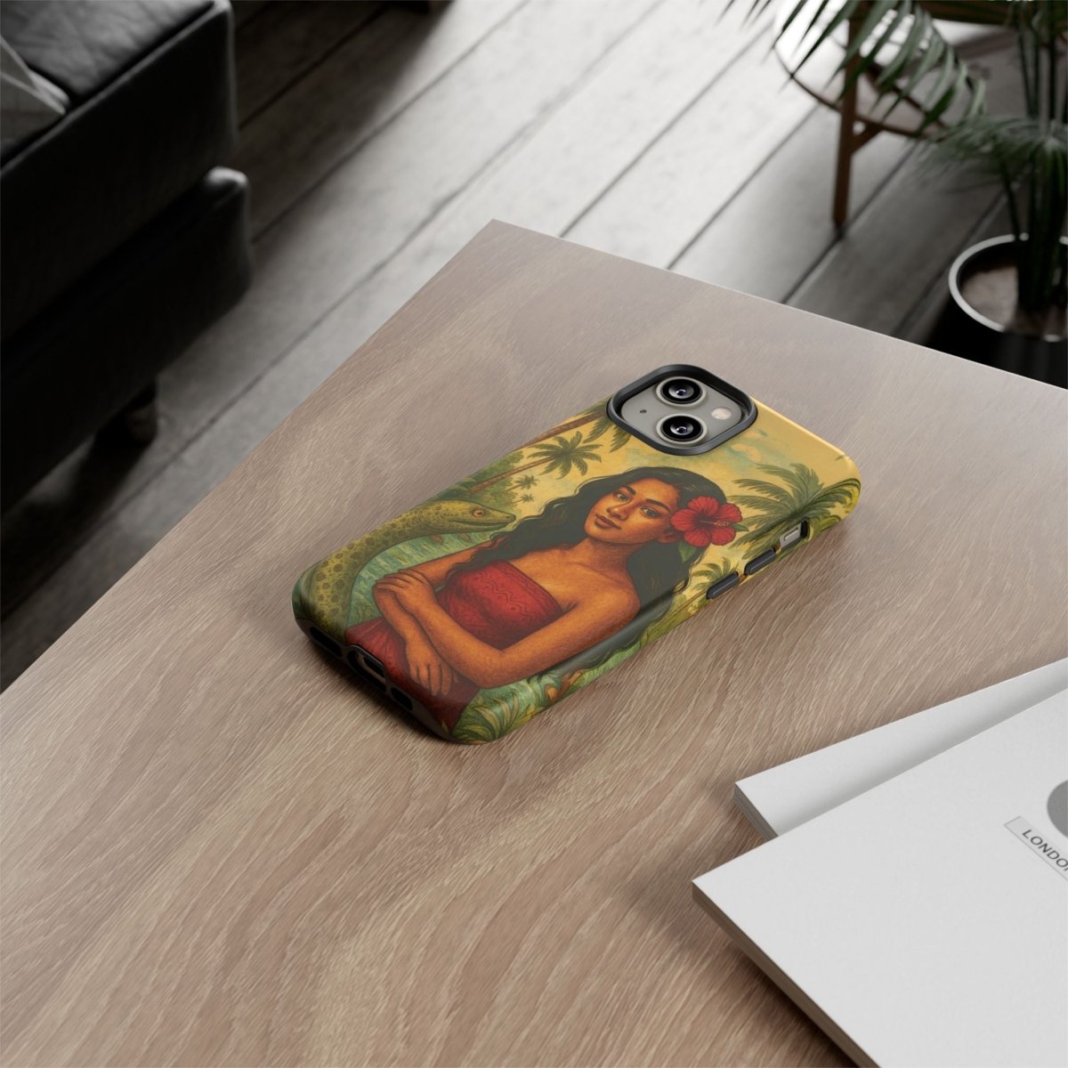 Glossy Tough Phone Case featuring Sina & The Eel design for iPhone 17, durable protection for AU, NZ, and USA.
