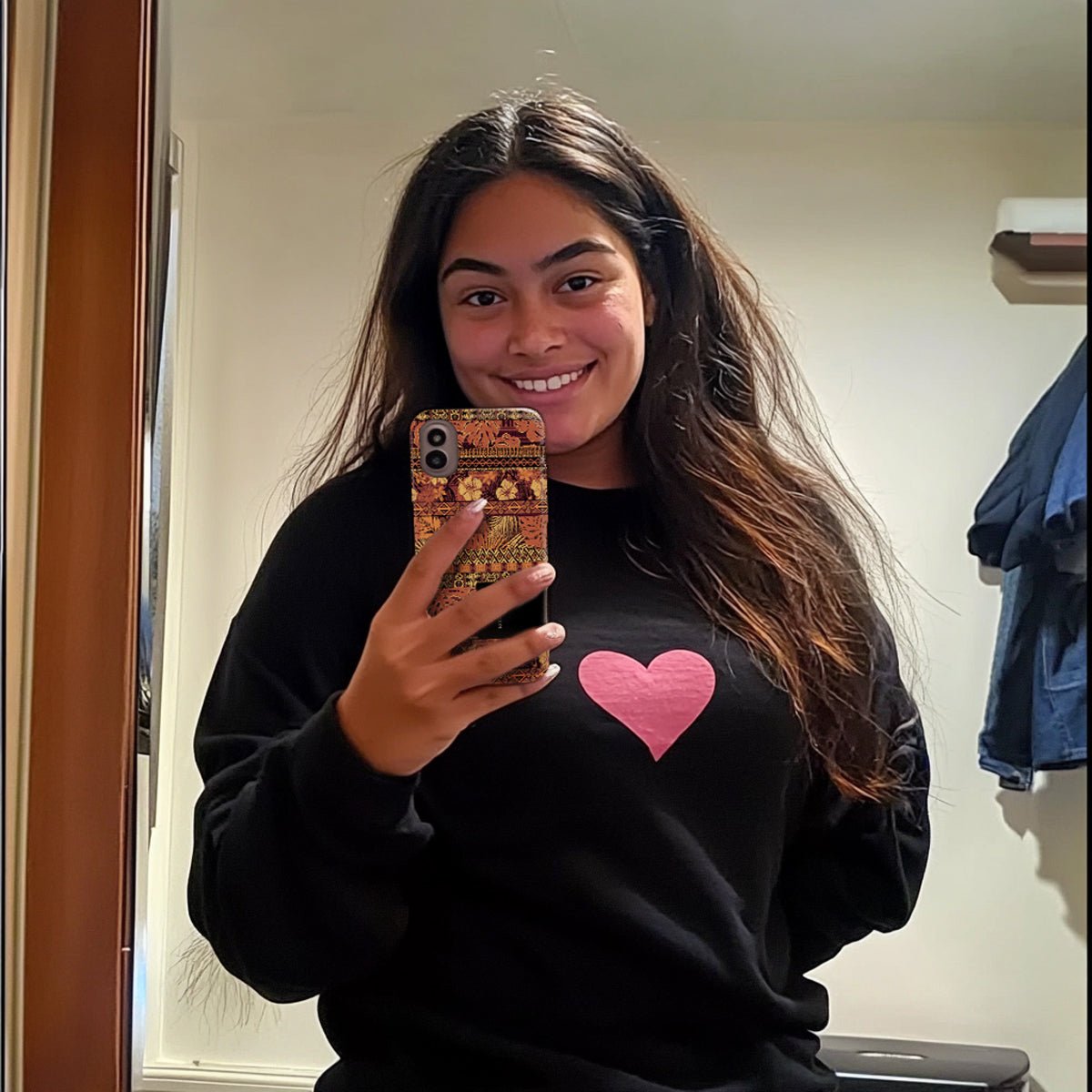 WOYC Tough Phone Case for iPhone 17 featuring Poutasi Promise island love design, durable protective cover for AU, NZ, and USA.