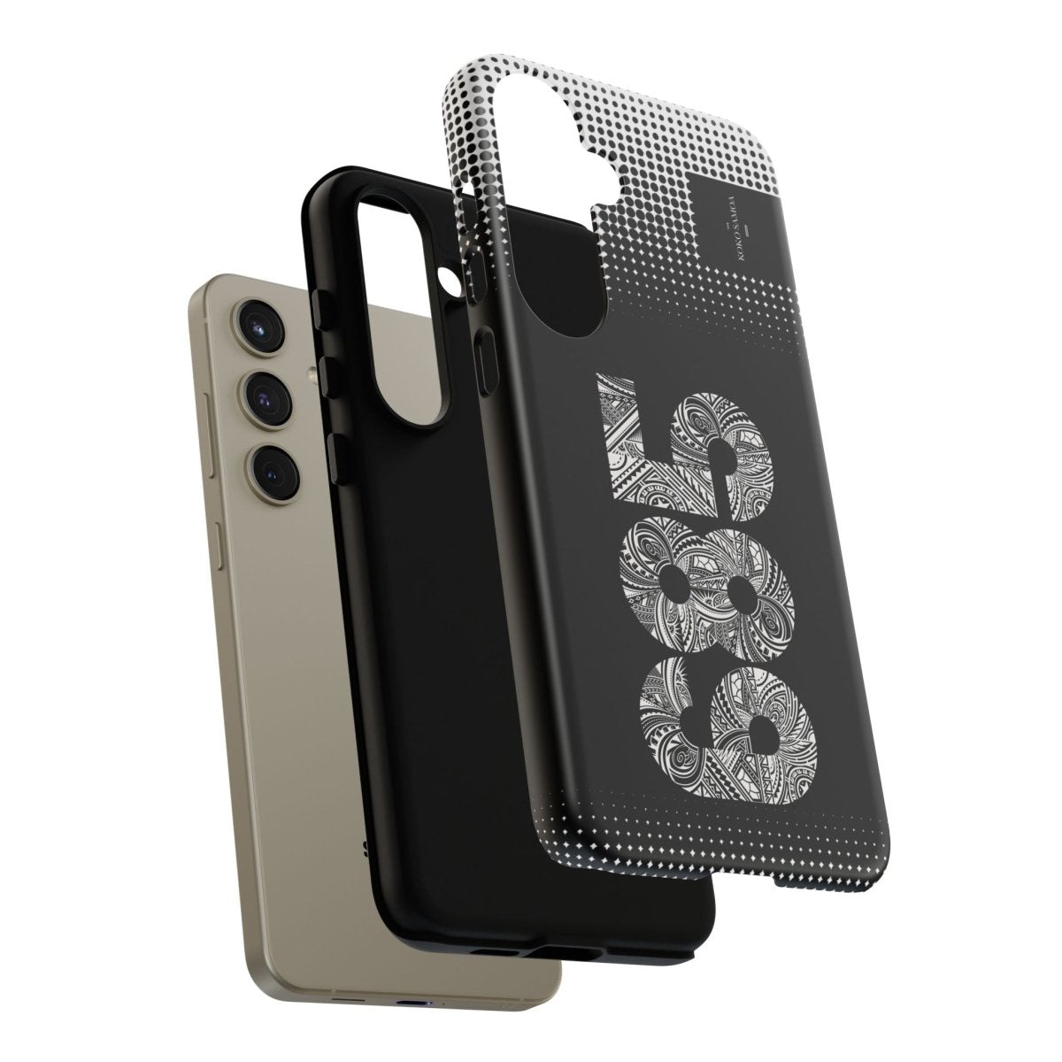 Samsung Galaxy S25 tough phone case by Printify, glossy protective case with rugged design for durable phone protection.