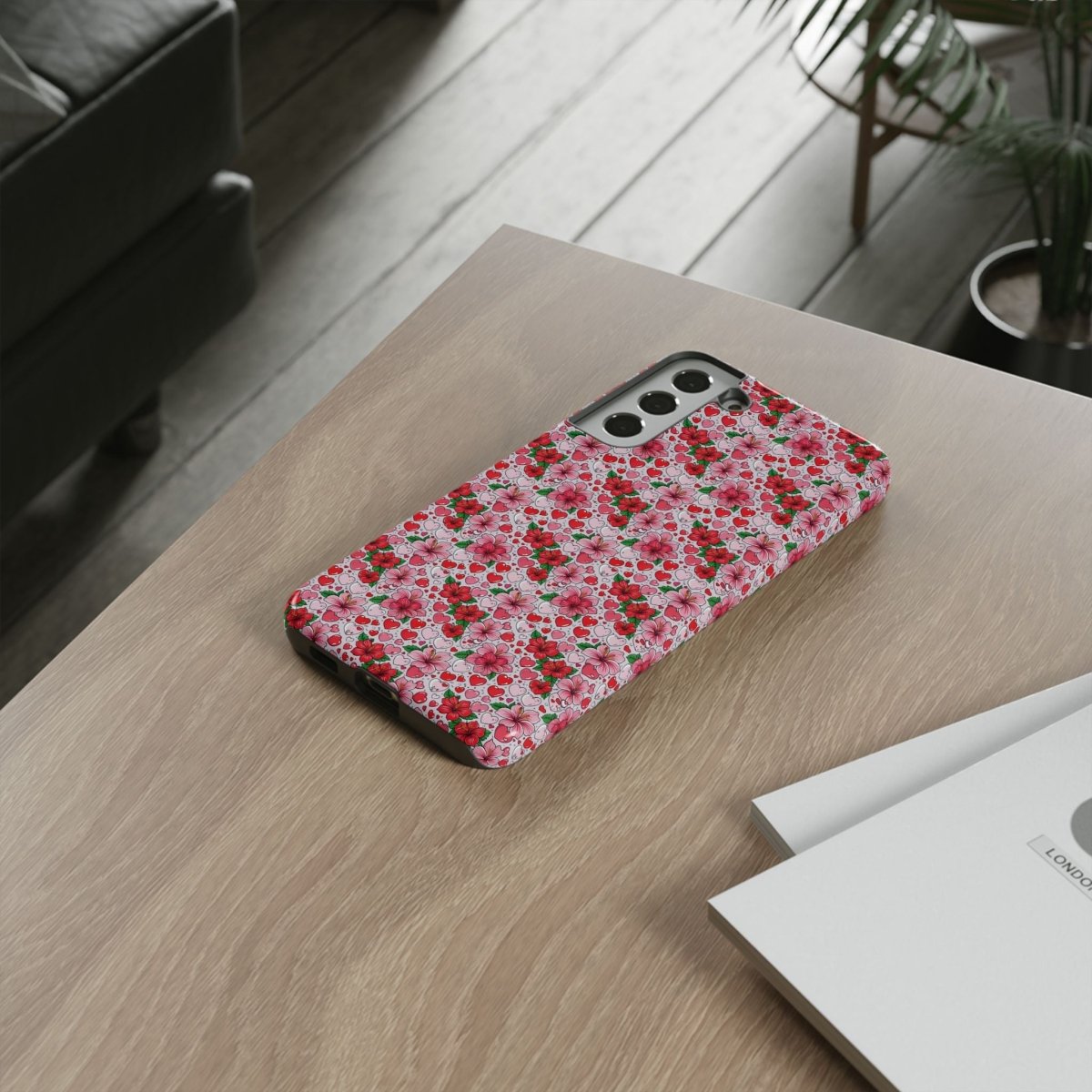 Samsung Galaxy S25 tough phone case with Love & Aute design, glossy finish, durable protective cover for AU, NZ, and USA.