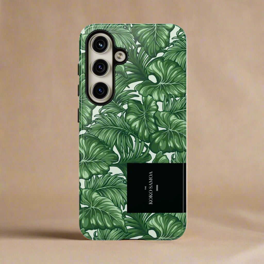 Samsung Galaxy S25 tough phone case by WOYC, glossy Saoluafata Canopy design, durable protection for AU, NZ, and USA markets.