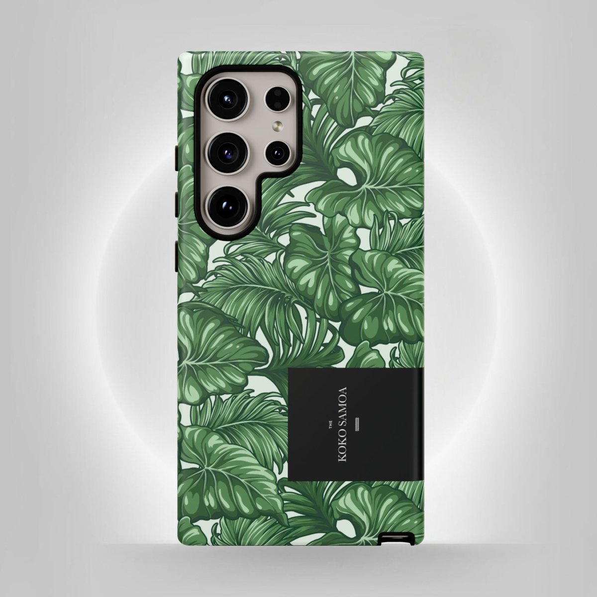 Samsung Galaxy S25 tough phone case by WOYC, glossy Saoluafata Canopy design, durable protective cover for AU, NZ, and US markets.