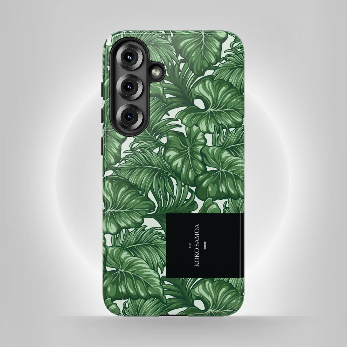 Samsung Galaxy S25 tough phone case by WOYC, glossy Saoluafata Canopy design, durable protective phone cover for AU/NZ/USA.