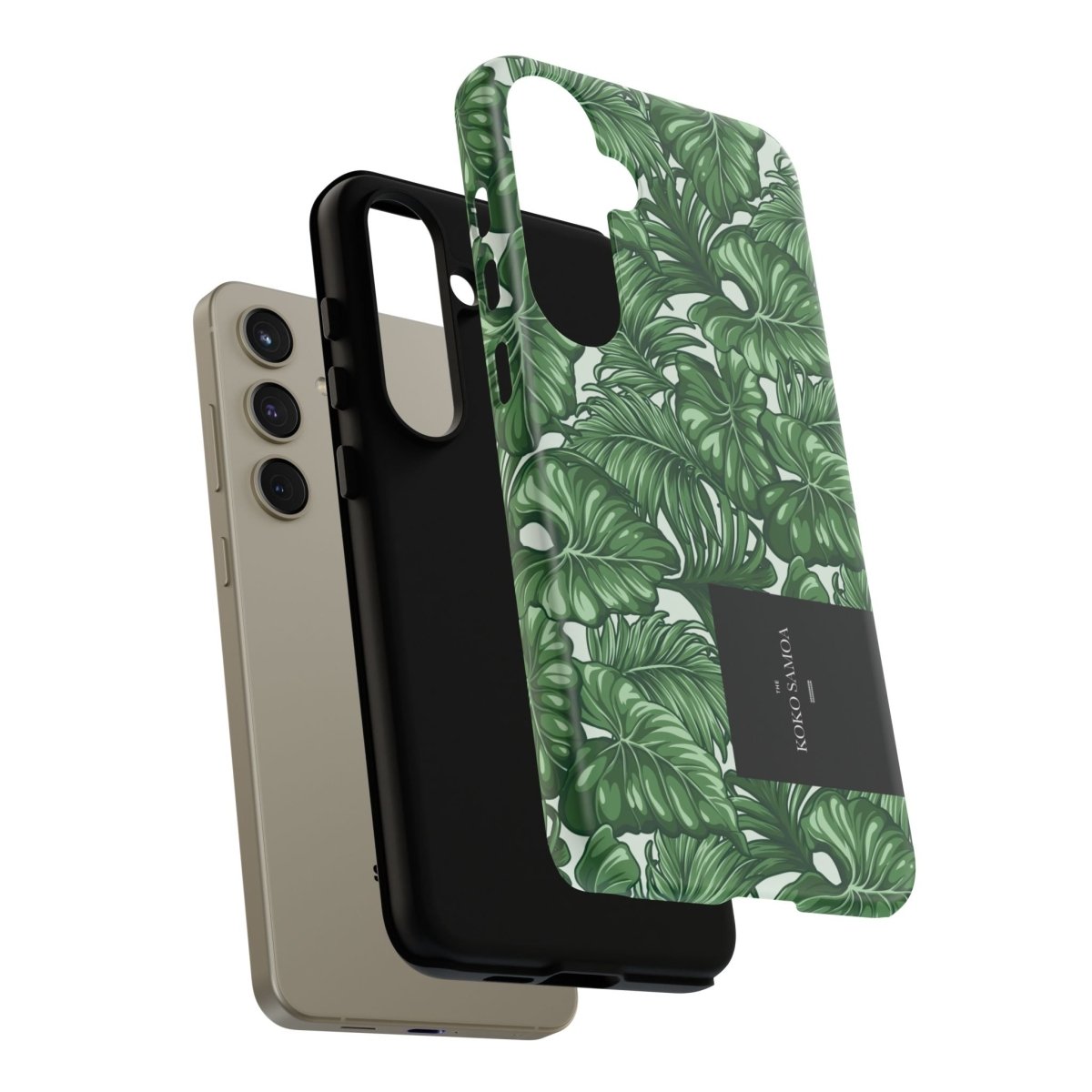 Samsung Galaxy S25 tough phone case by WOYC featuring a glossy Saoluafata Canopy design, durable protection for AU, NZ, and USA.