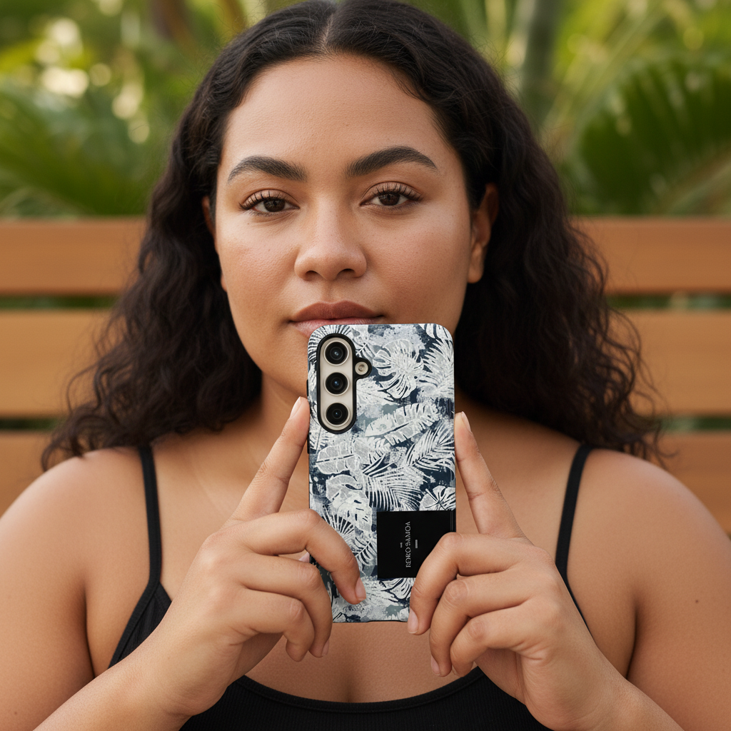 Samsung Galaxy S25 tough phone case by WOYC in Tiavi Mist, glossy finish, durable protective cover for mobile phones.