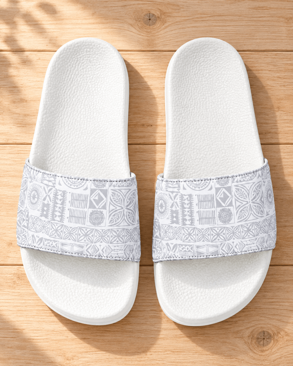 Youth Slide Sandals - White Sunday - The Koko Samoa